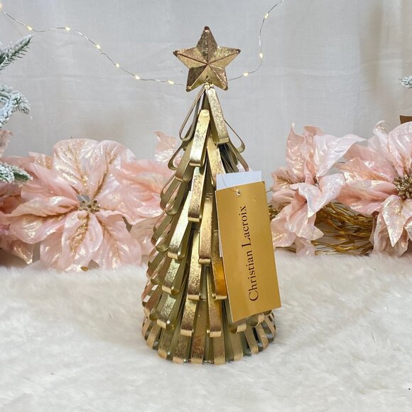 Christian Lacroix Other - Christian Lacroix Maison Gold Metal Holiday Modern Christmas Tree Figure 12" New